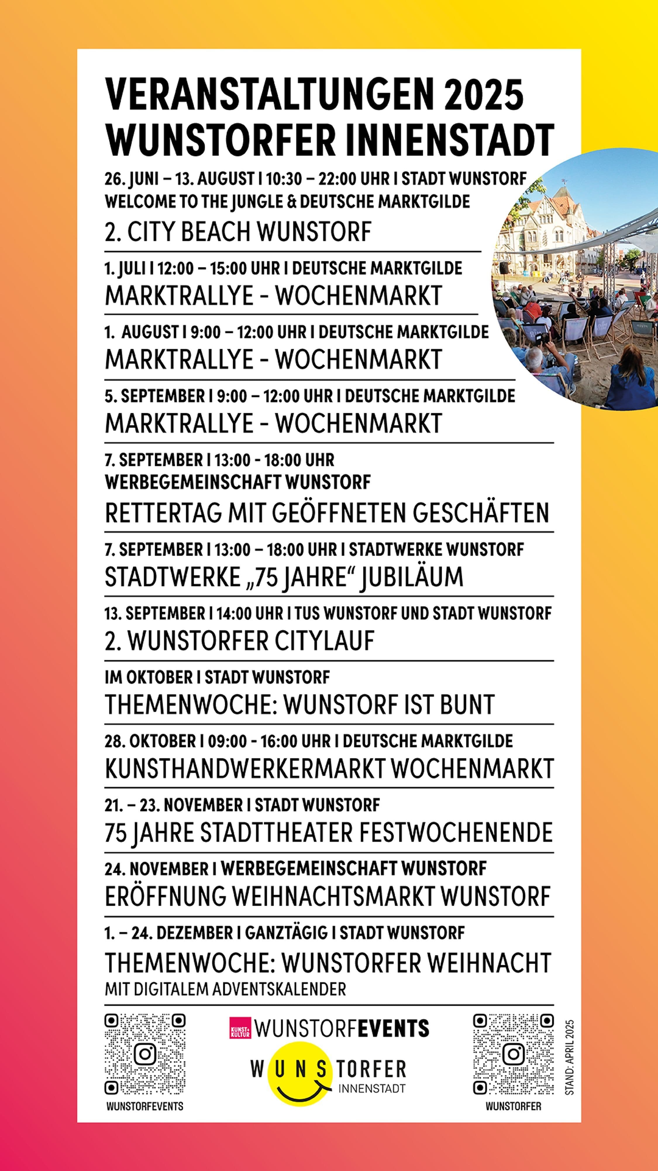 Wunstorf 2025: Neuer Veranstaltungsflyer vereinfacht den Überblick | Symbolbild