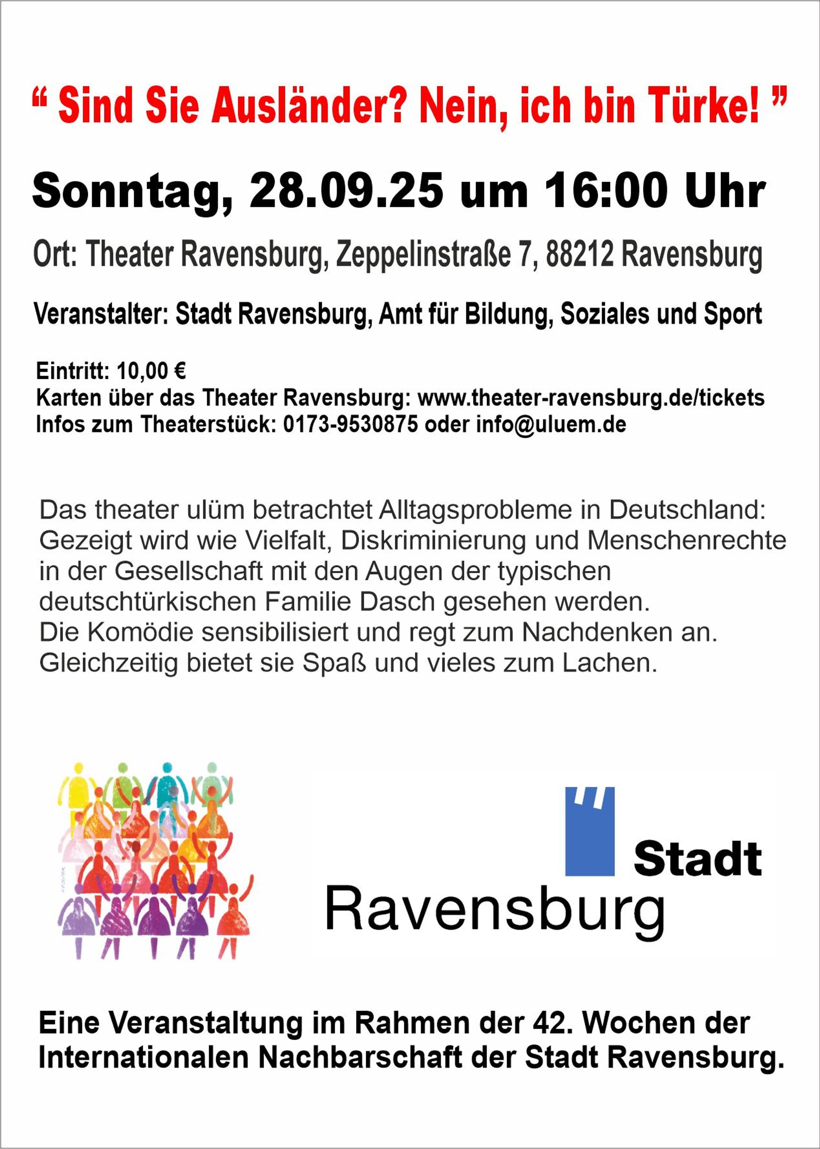 „Sind Ausländer? Nein! Ich bin Türke!“ – Theater in Ravensburg | Symbolbild