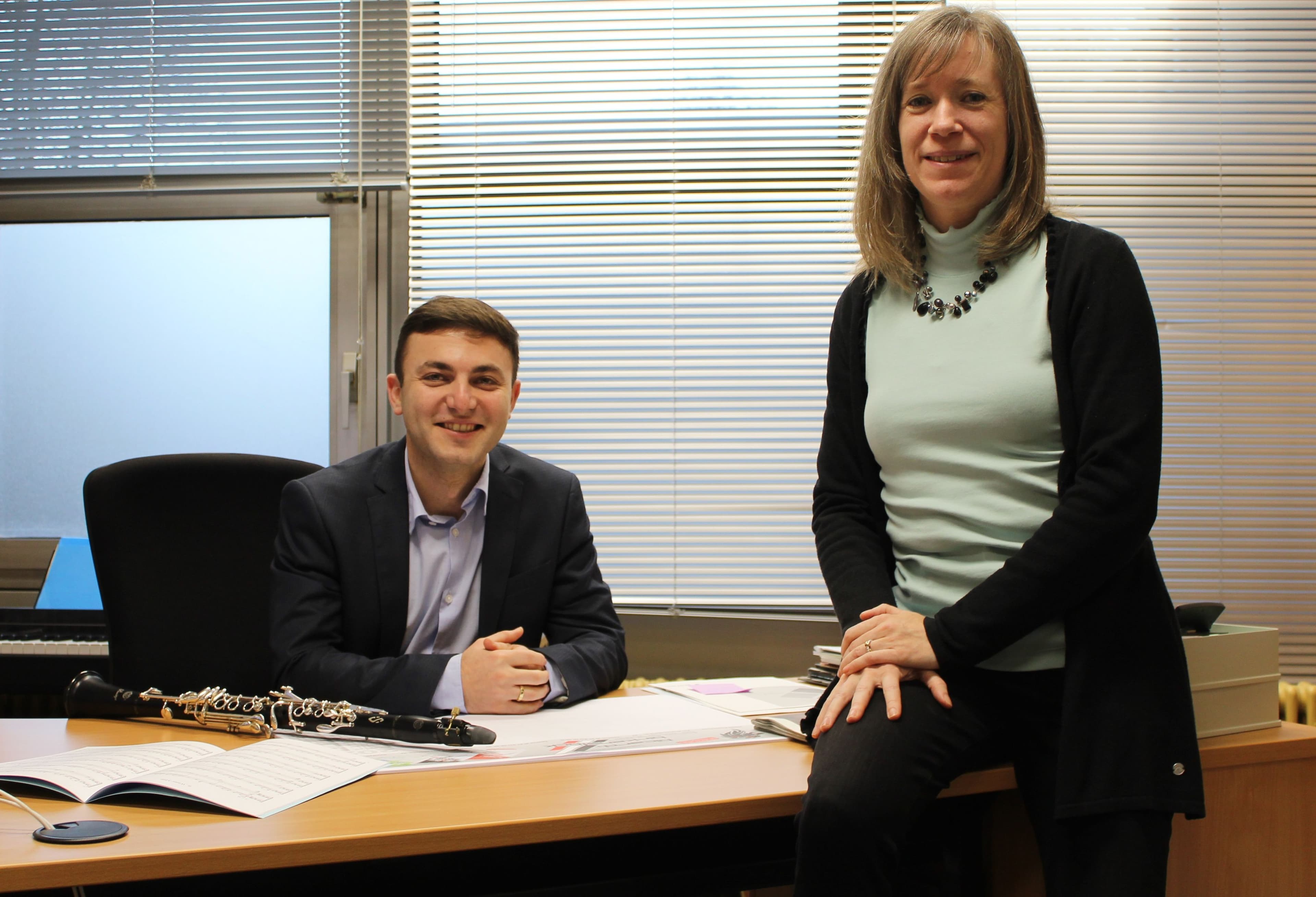 Nina Hildebrand und Davit Sarukhanyan bilden seit Februar das neue Leitungsduo der Jugendmusikschule Erkrath.