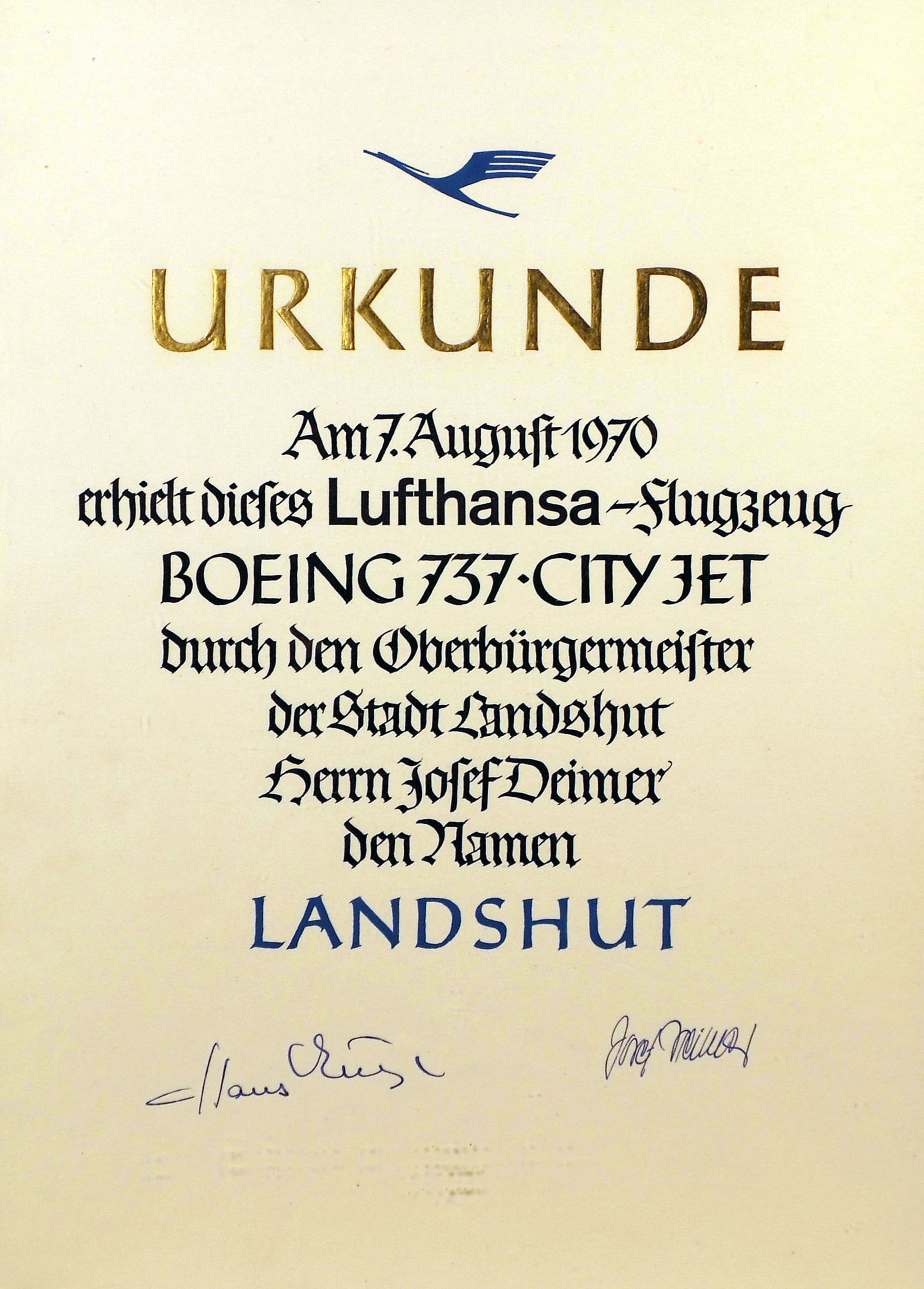 55 Jahre Flugzeug-Patenschaft „Landshut“ | Symbolbild