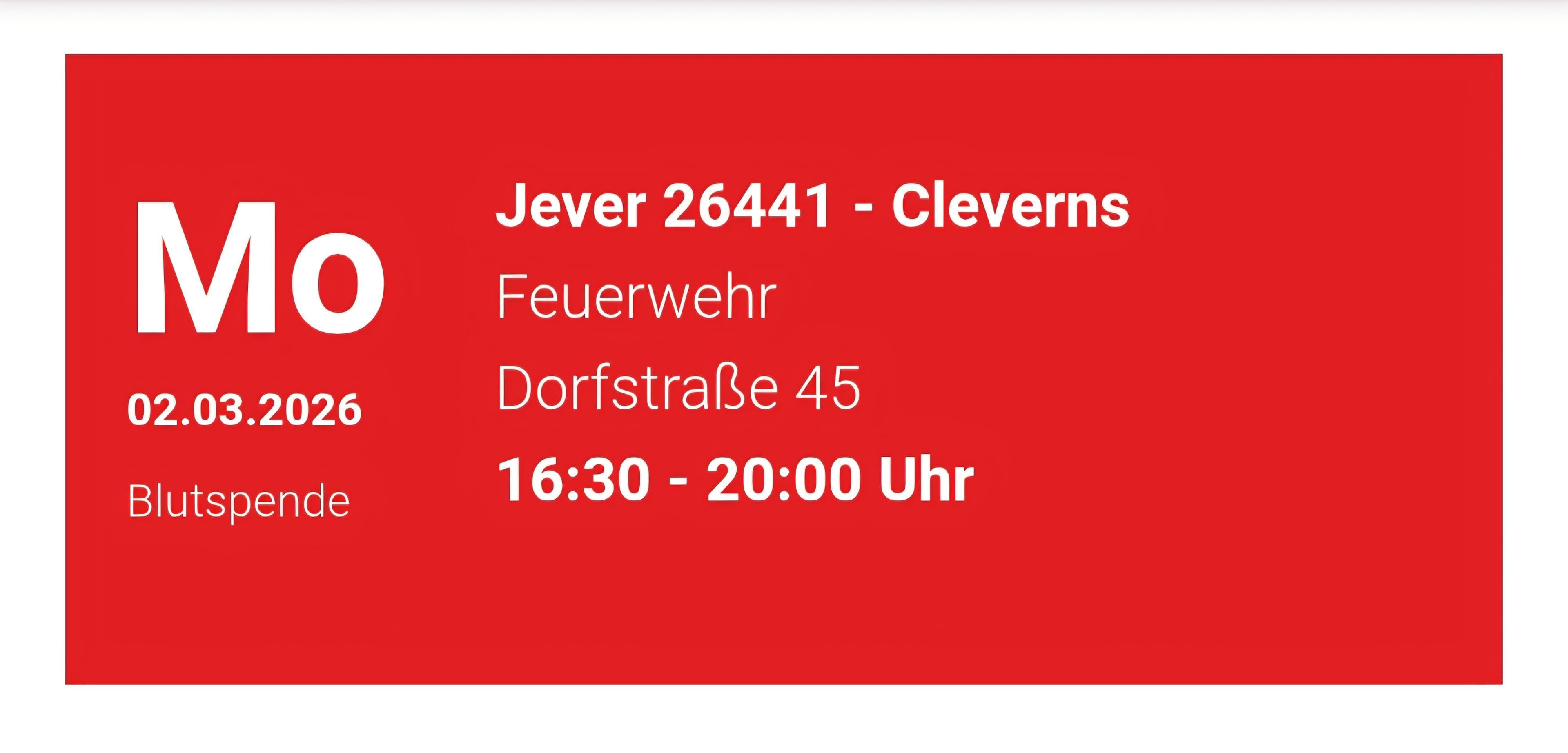 Blutspende-Aktion bei der Feuerwache Cleverns, organisiert von der Ortswehr. Blutspende-Aktion bei der Feuerwache Cleverns, organisiert von der Ortswehr.