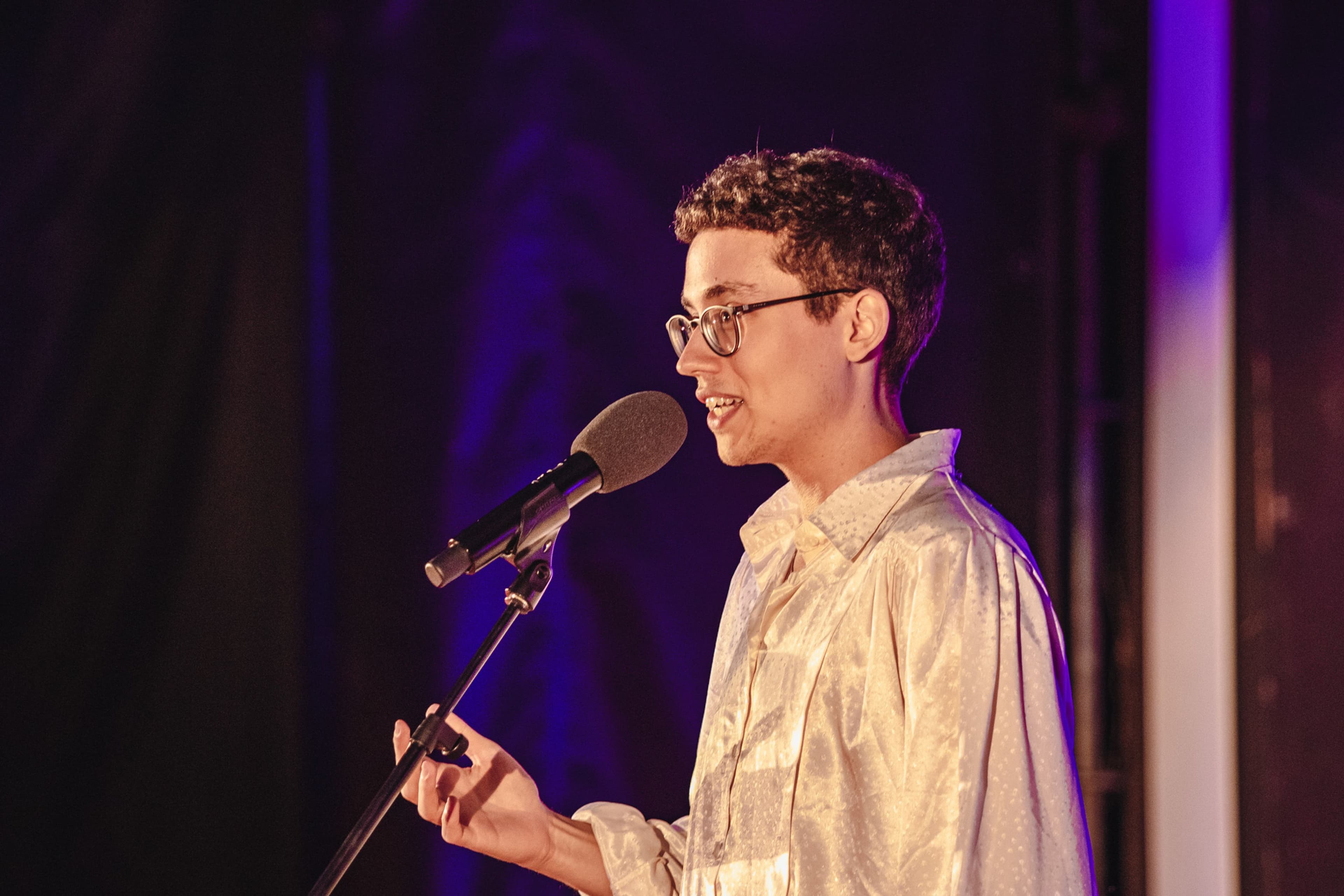 Benjamin Poliak möchte das Siegertreppchen beim 12. Poetry-Slam-Wettbewerb erobern.
