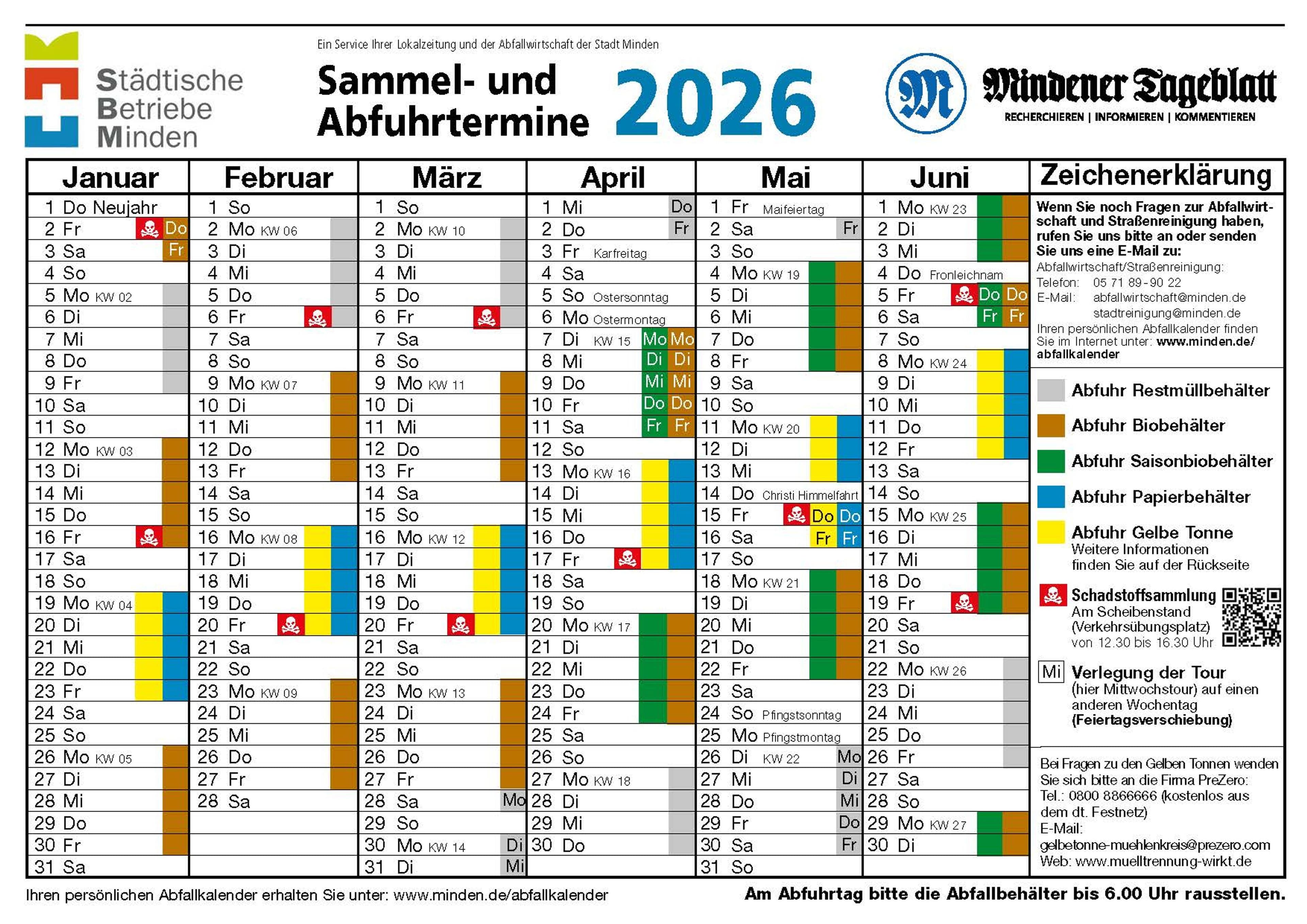 Abfallkalender 2026 jetzt verfügbar | Symbolbild