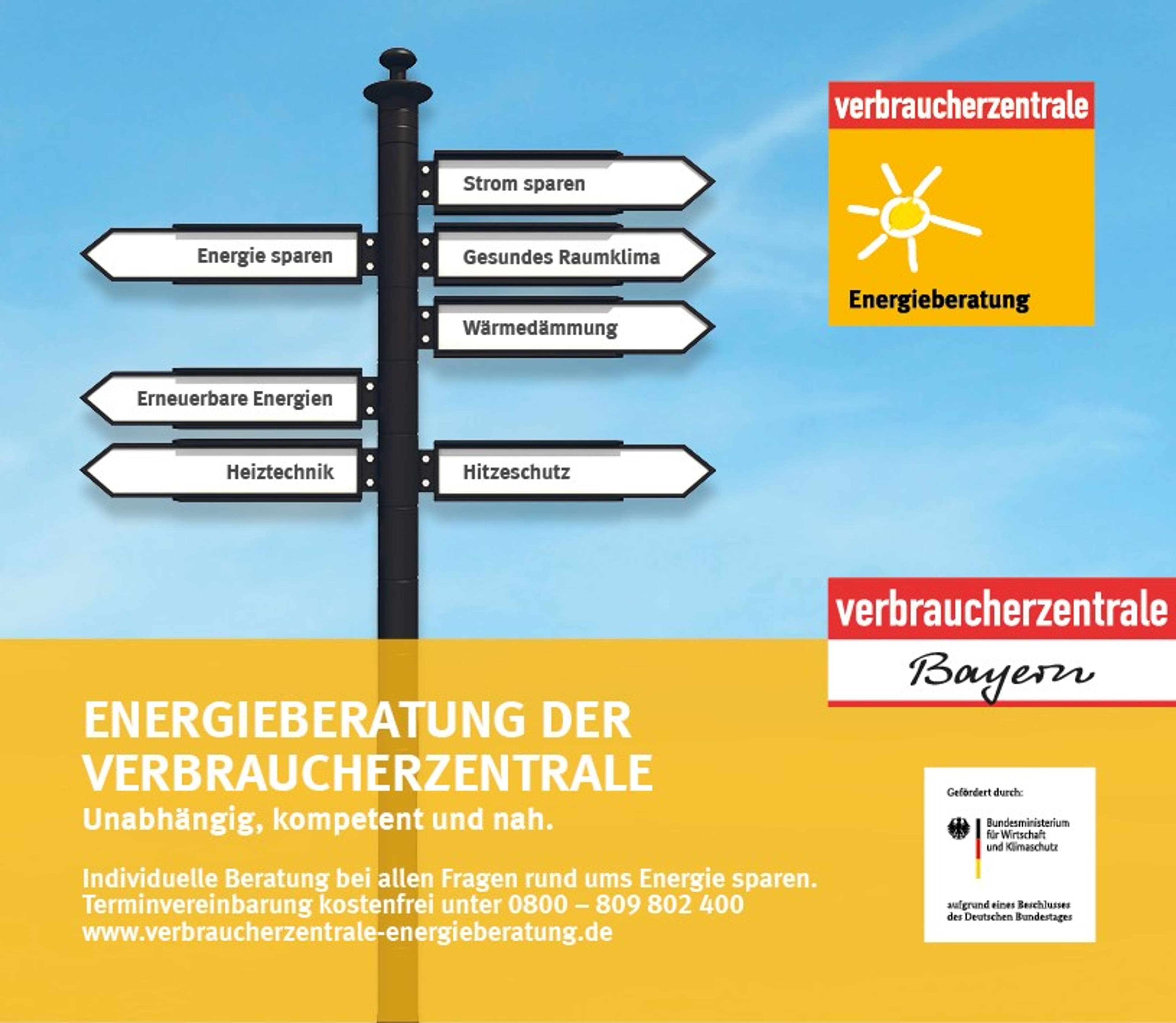 Kostenlose Energieberatung der Verbraucherzentrale Bayern in Weilheim für Bürgerinnen und Bürger.