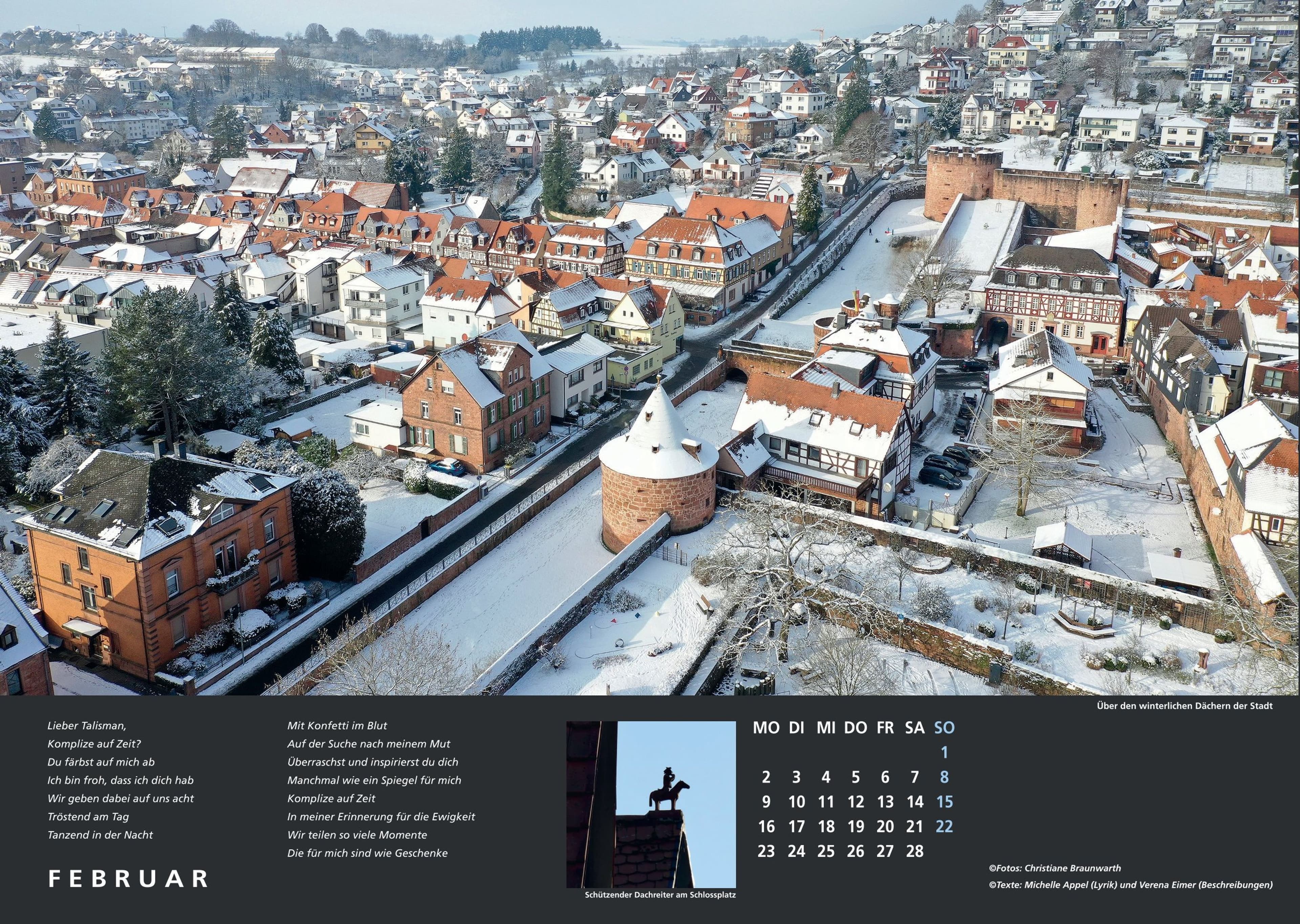 Fotos aus dem neuen Büdinger Kalender 2026, gestaltet von lokalen Künstlerinnen.