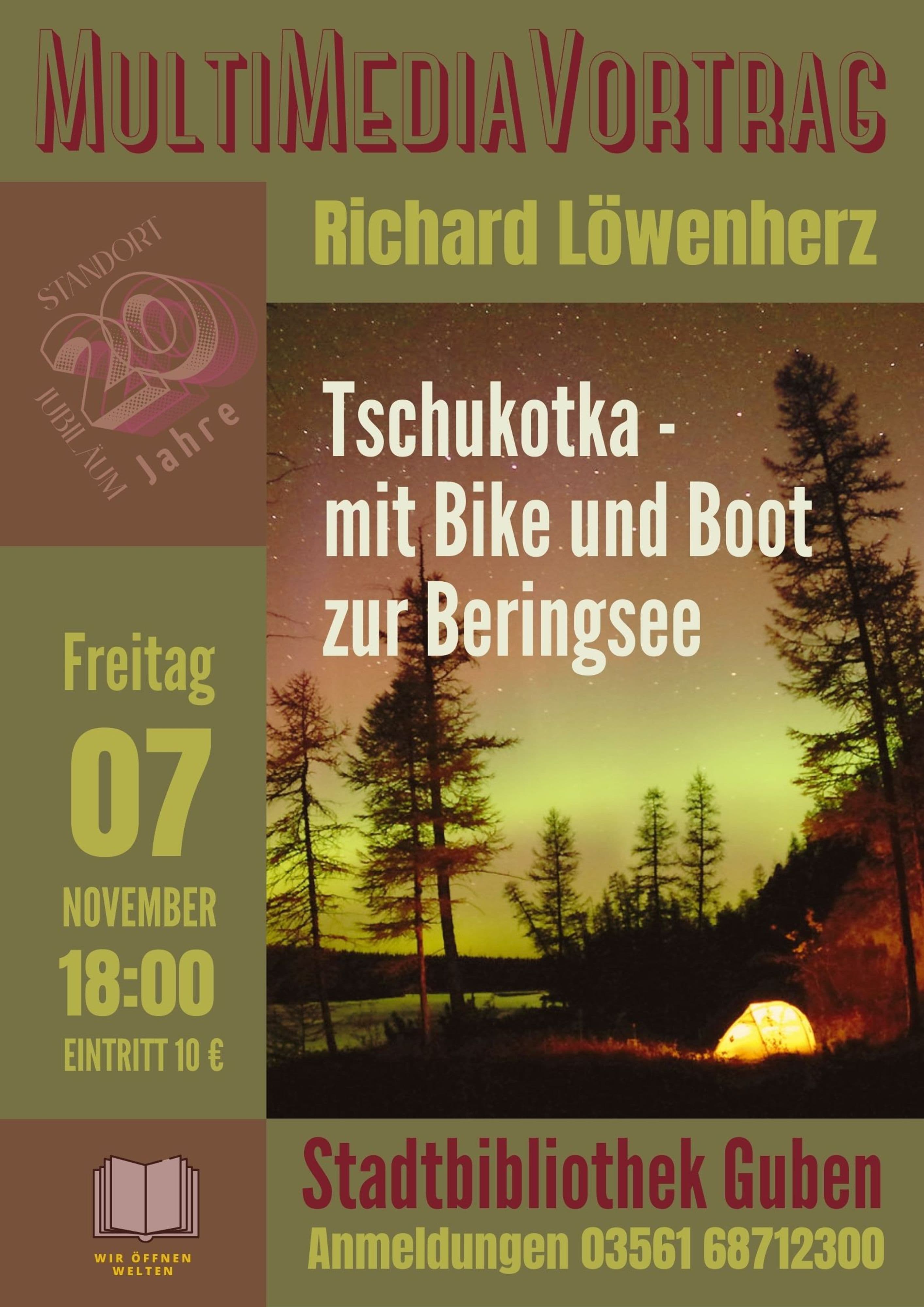 Multimedia-Vortrag über Tschukotka von Abenteurer Richard Löwenherz in der Stadtbibliothek Guben.