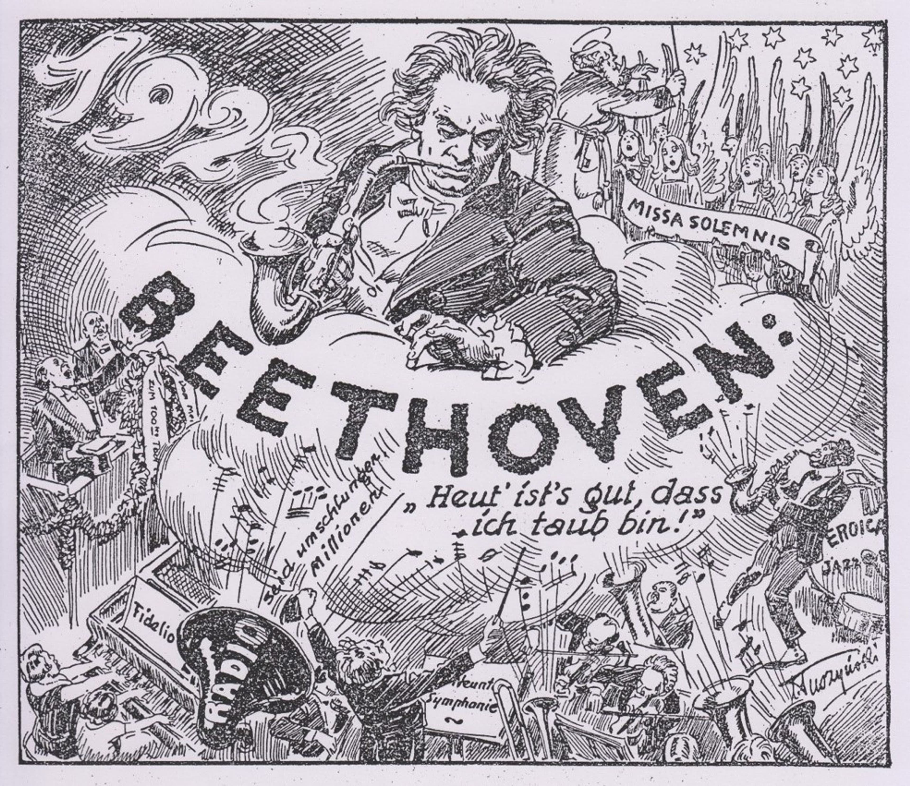 Die Sonderausstellung im Mutter-Beethoven-Haus präsentiert die vielfältige Darstellung von Beethoven in Karikaturen, Cartoons und Comics, die seine Persönlichkeit und musikalische Bedeutung humorvoll beleuchten.