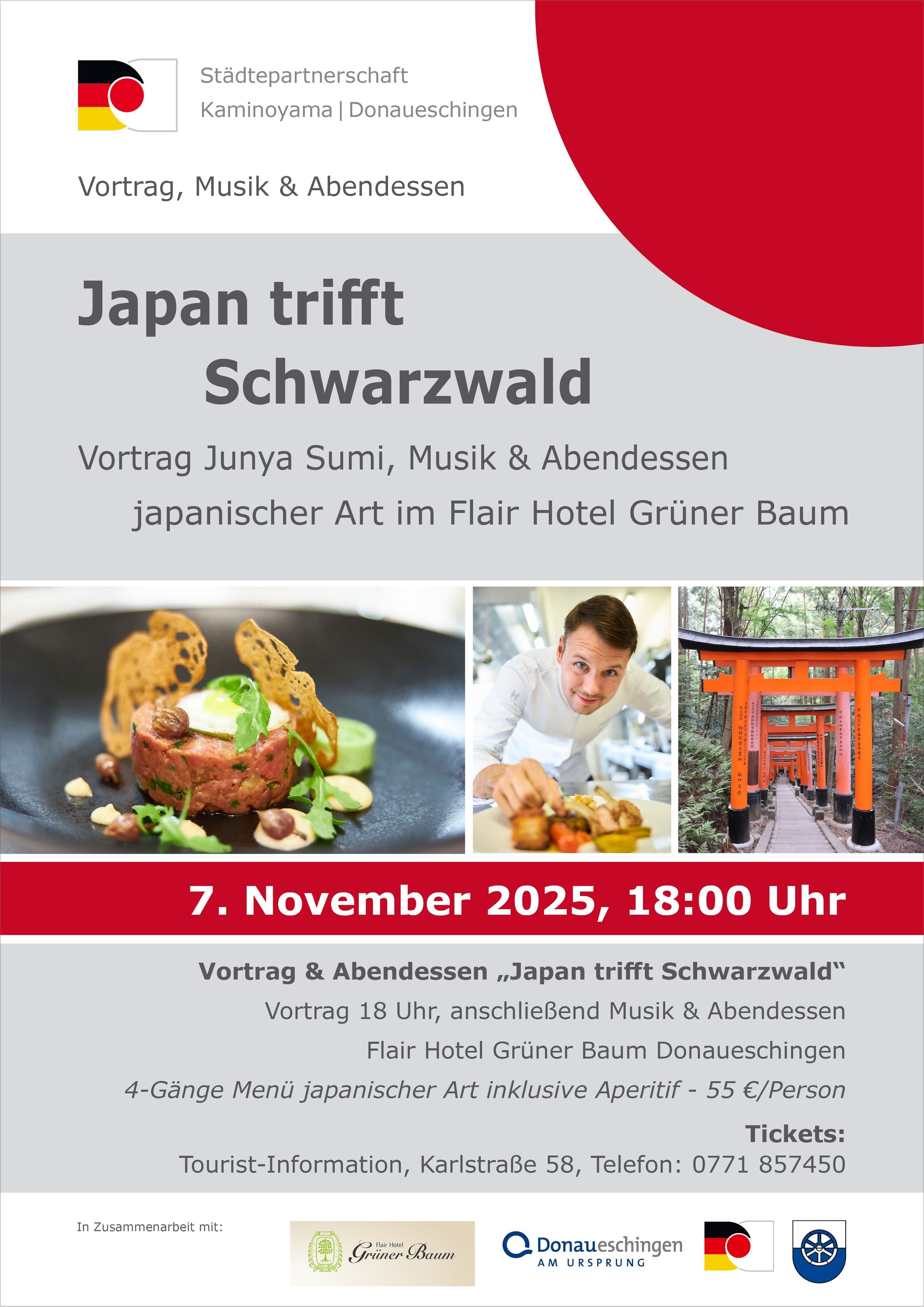 Vortrag und Abendessen im Flair Hotel Grüner Baum zeigen japanische Kultur in Donaueschingen.