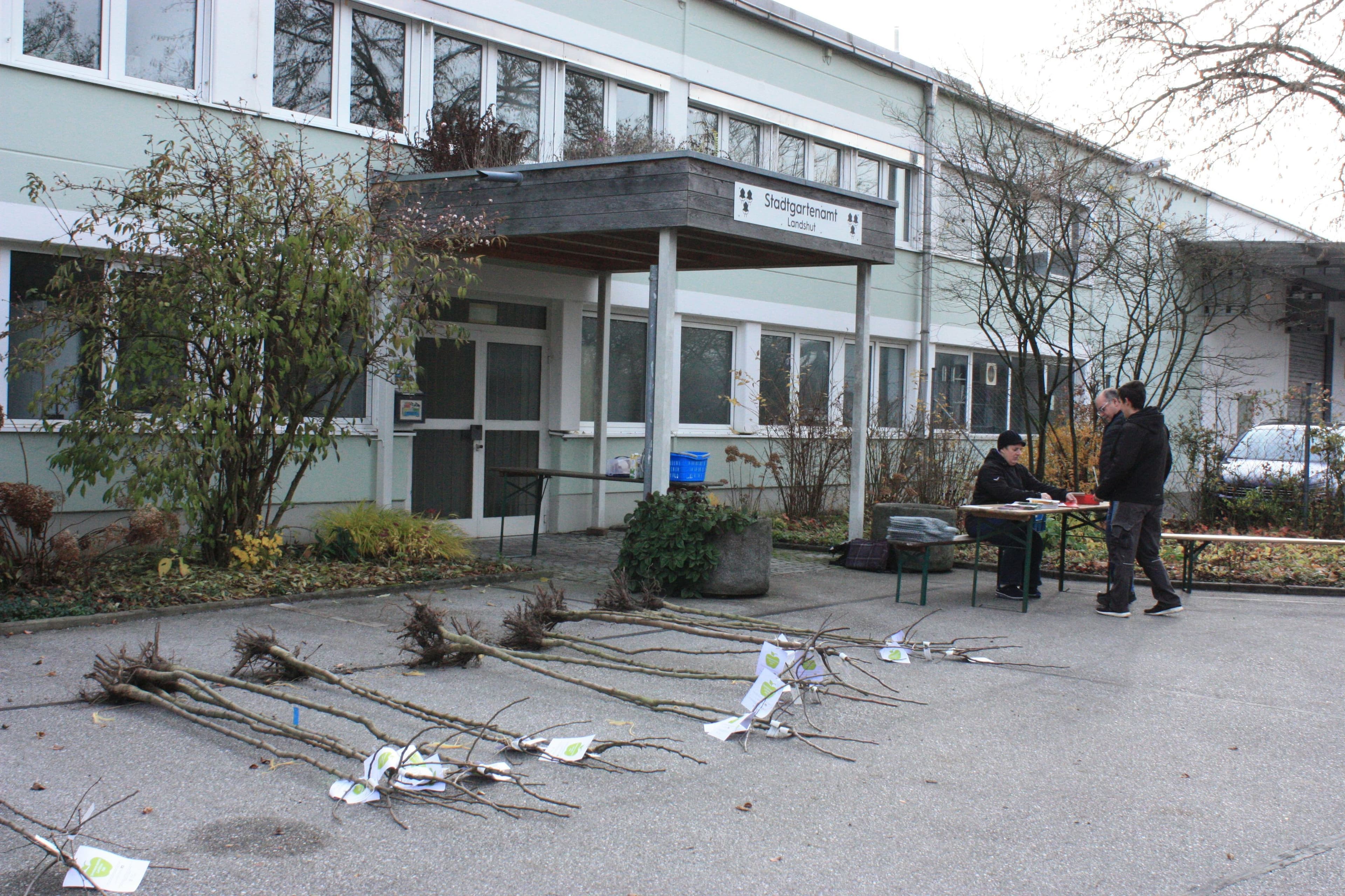 Im Rahmen der Aktion 'Streuobst für alle' wurden 48 Obstbäume an Landshuterinnen und Landshuter übergeben.